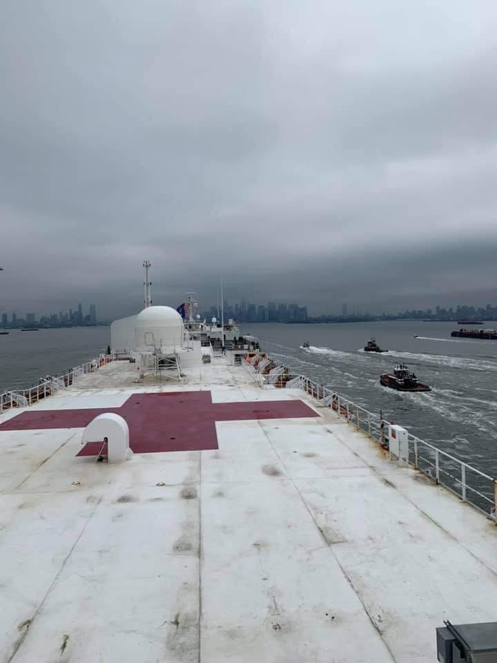 USNS Comfort has arrived, circa NYC.