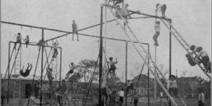 School playgrounds were lit in the circa 1920s.