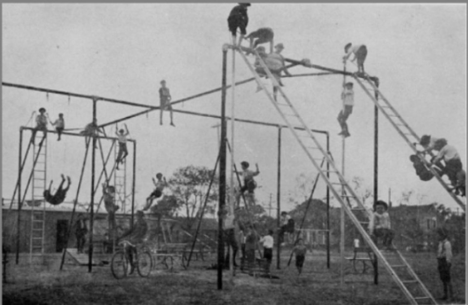 School playgrounds were lit in the circa 1920s. 