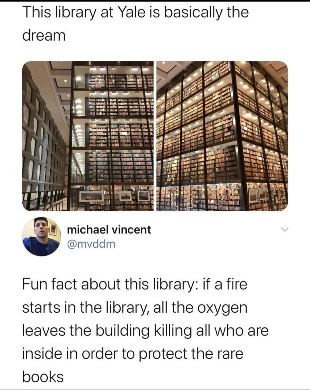 Save the books at all costs...