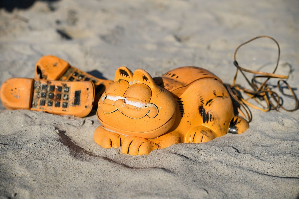 Garfield Phones Have Been Washing Up On This Beach For Three Decades