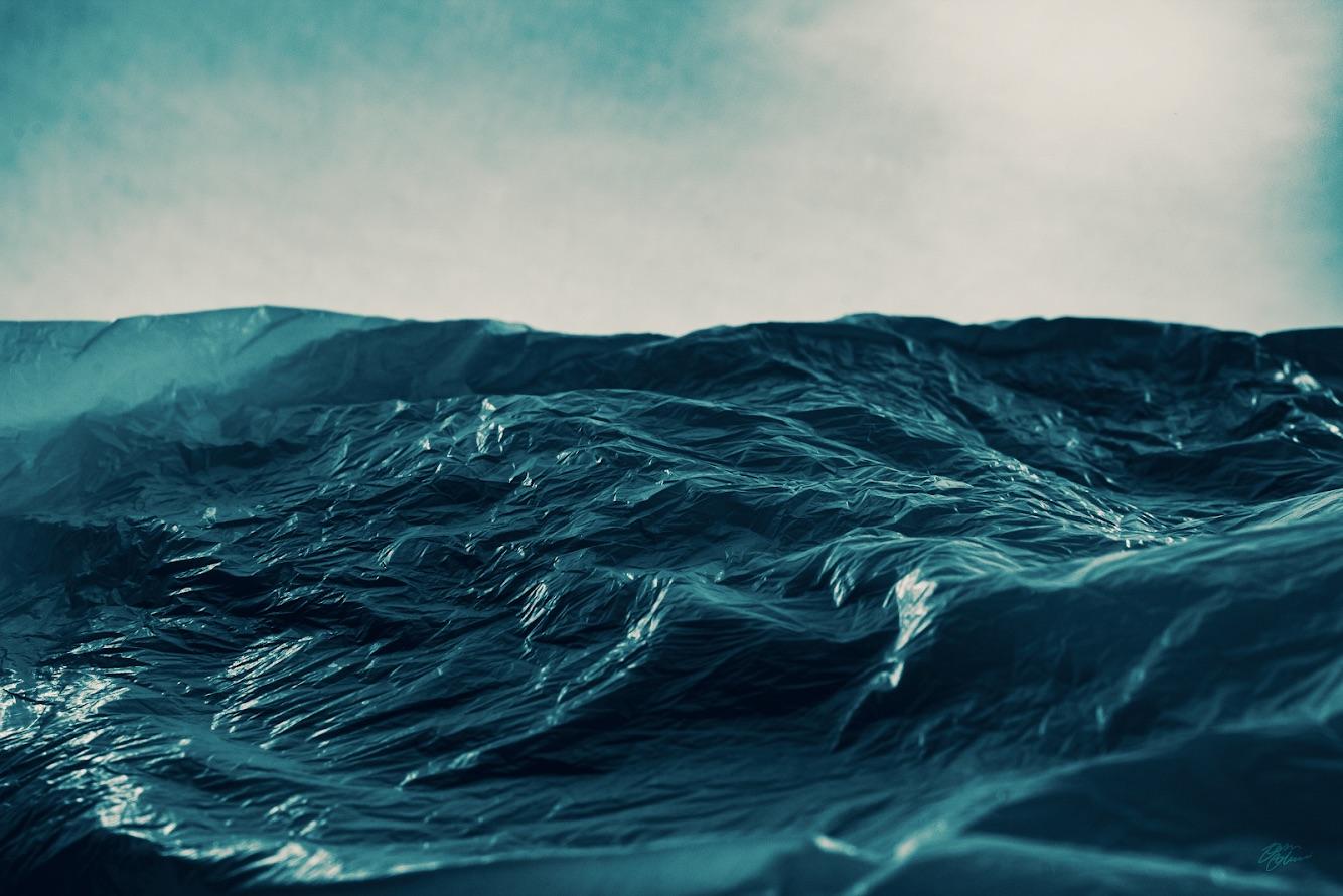 This plastic bag looks like the ocean. Uncanny.