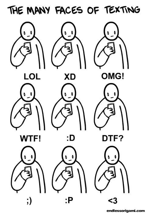 The many faces of texting.