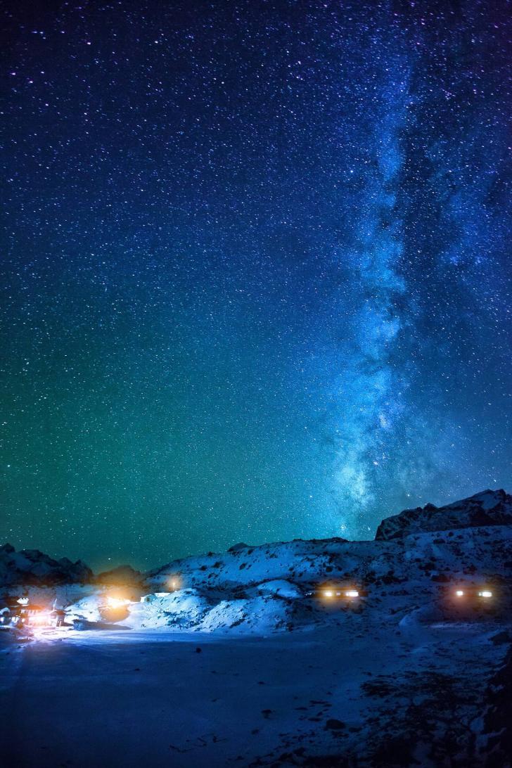 Milky way over the Himalayas