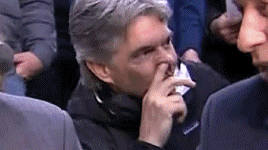 The only logical thing to do when you’ve been caught picking your nose on national TV…