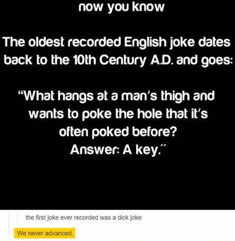 Oldest recorded english joke