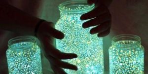 Break open a glow stick and pour some glitter in a jar and shake!