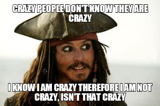 Crazy people don't know they are crazy...