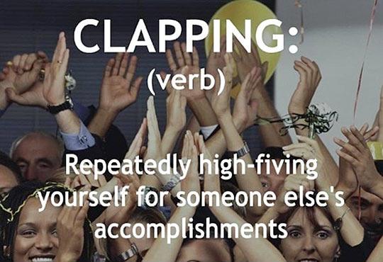 Clapping (verb)