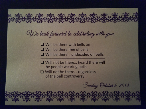 Wedding RSVP...with bells on