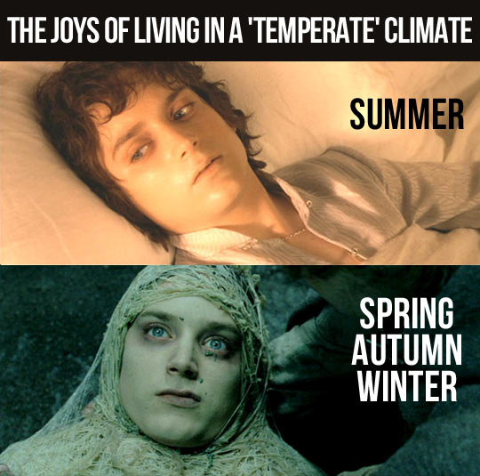 Living in a temperate climate.