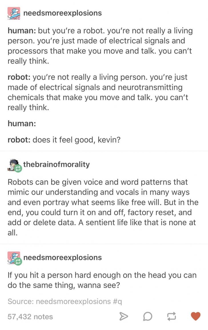 Humans versus robots