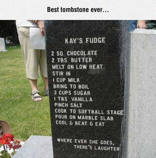 This tombstone takes the... cake.