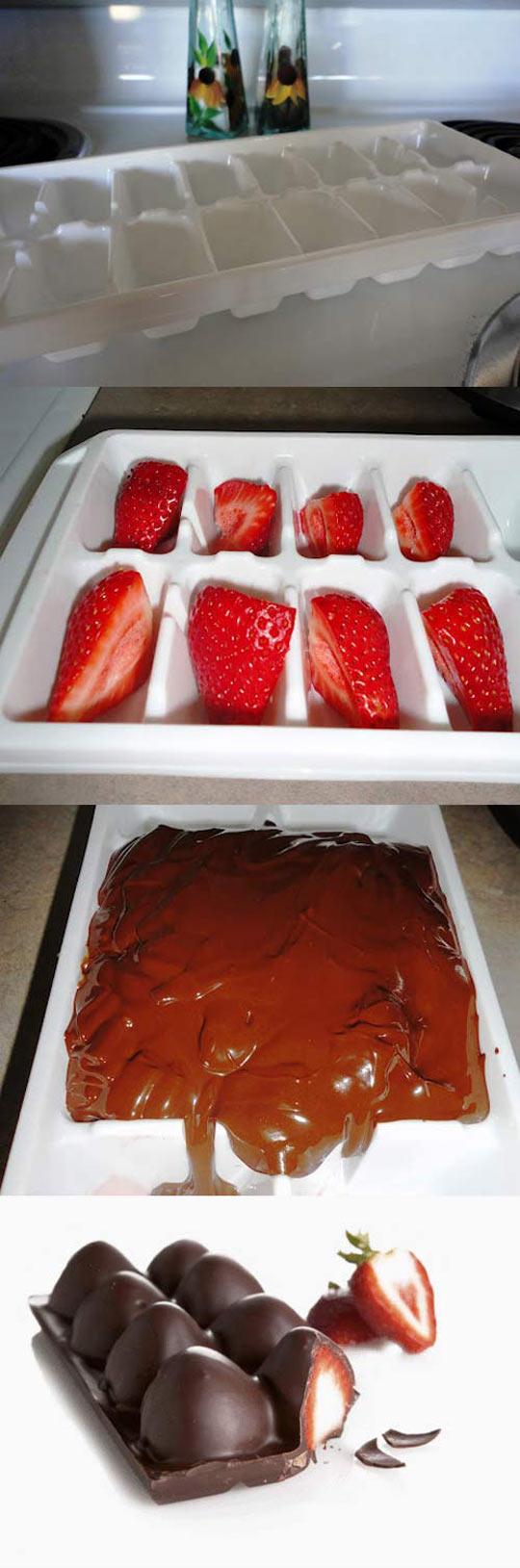Ice Tray, Strawberries, Chocolate...Boom