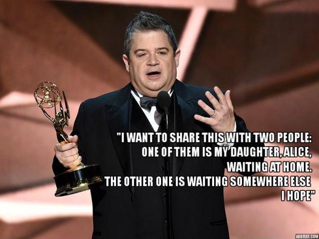 Patton Oswalt, after winning an Emmy, pays tribute to his wife, who passed away this year