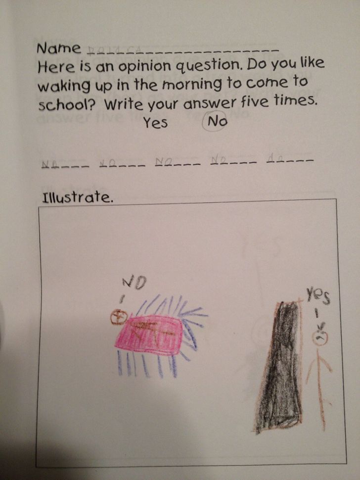 An accurate depiction of mornings in our household as drawn by my 6 yr old.