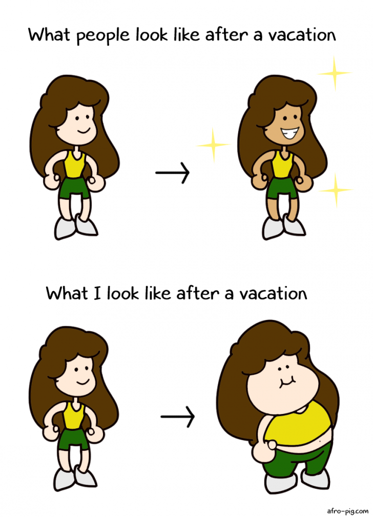 Normal people vs me after a vacation