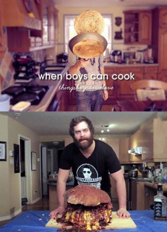 When boys cook.