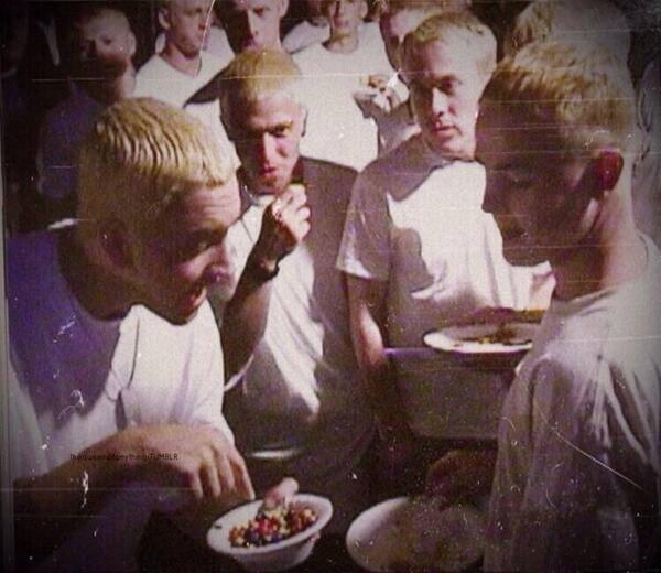 Eminem sharing M&Ms with other Eminems, early 2000s