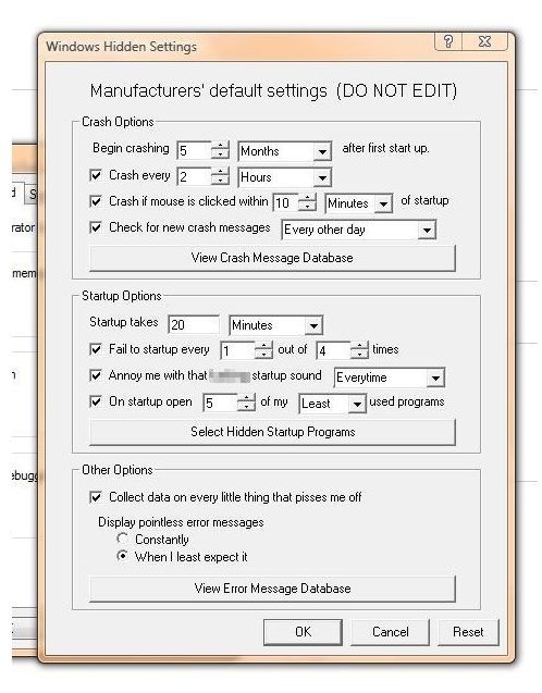 Windows Hidden Settings.