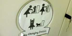 Baby changing station!