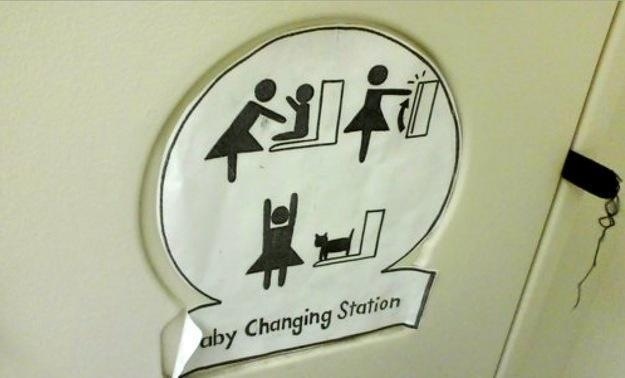 Baby changing station!