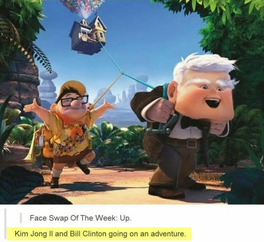 Kim Jong and Bill Clinton on an adventure.