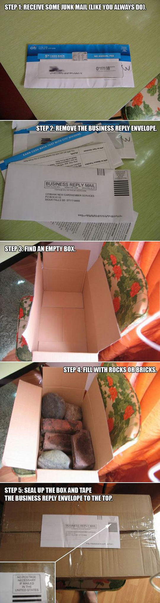 Things to do with junk mail.