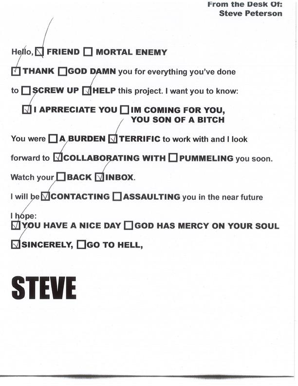 From the desk of Steve. 