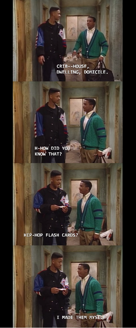 Carlton Banks, Creator of urban dictionary (before it was cool)