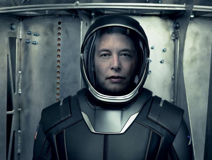 Elon Musk wearing SpaceX's new spacesuit prototype
