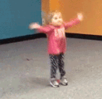 Little girl trying to match up the dance steps of a perfectionist’¦So cute..