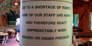 Due to a shortage of robots…