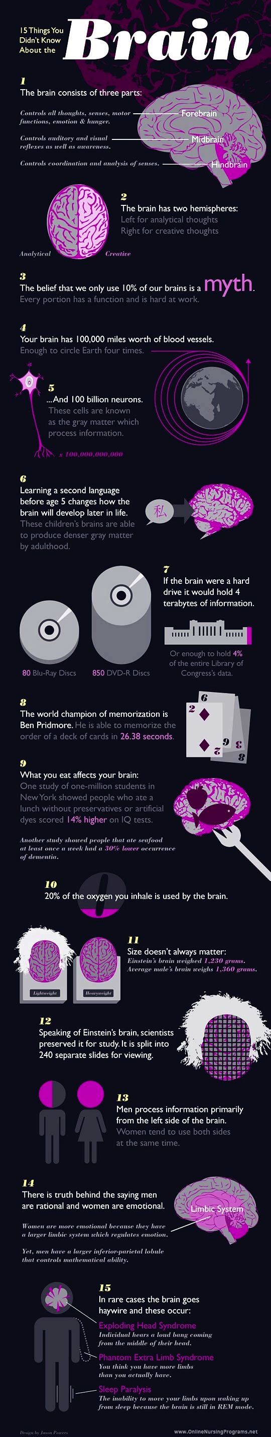 15 Things You Didn't Know About the Brain.