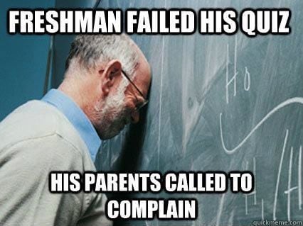 Freshman failed his quiz...