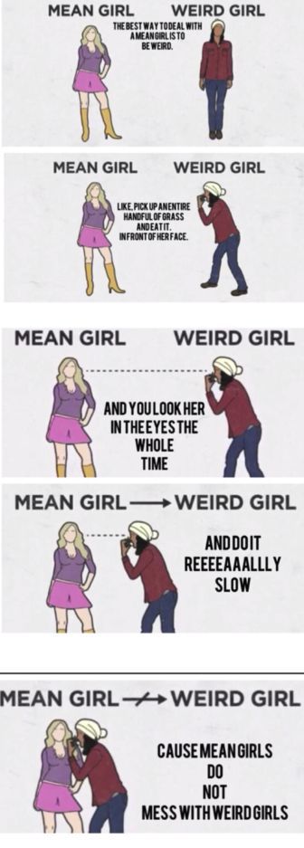 Mean girl vs Weird girl.