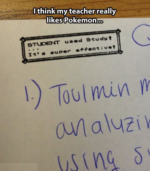 My teacher really likes Pokemon...