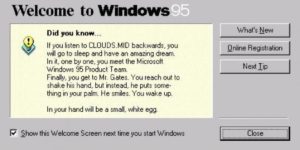 Windows 95 tips , not sure if creepy or funny