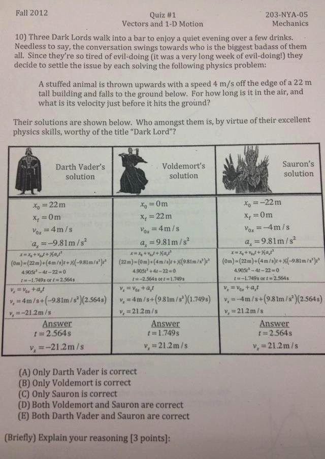 This, is a physics exam.