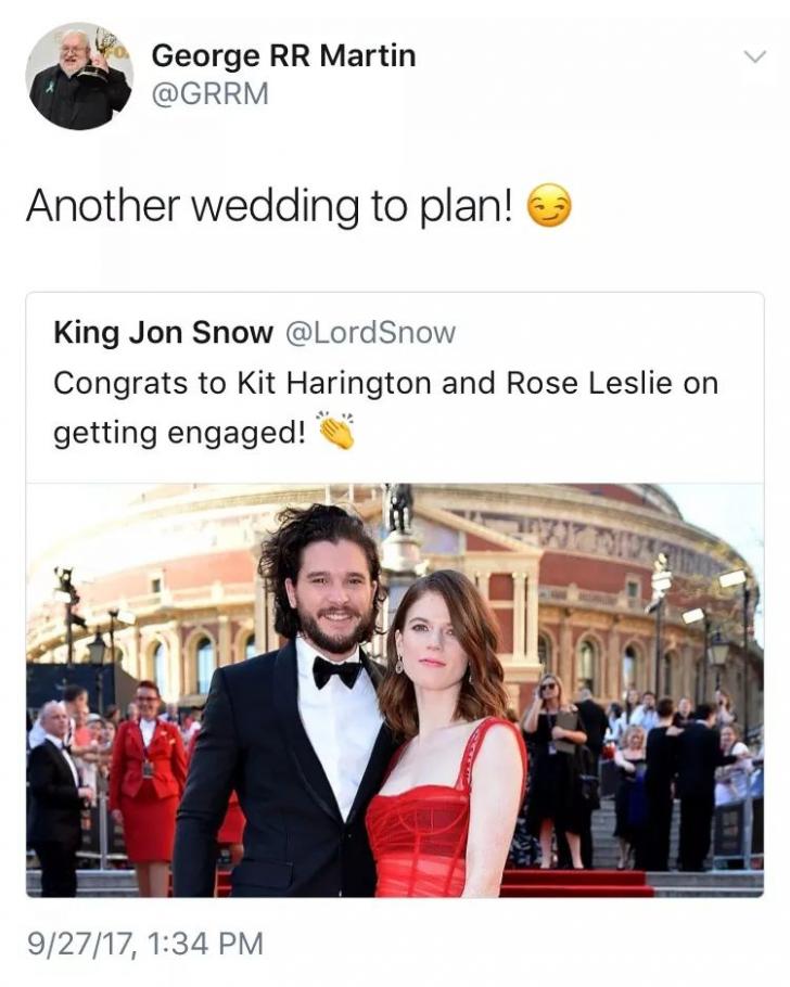 GRRM has another wedding to plan