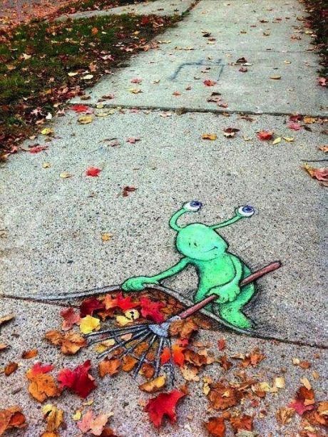 Fall chalk art.