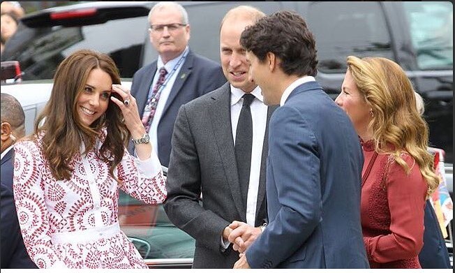 The face you make when you're married to a prince, but meet Justin Trudeau