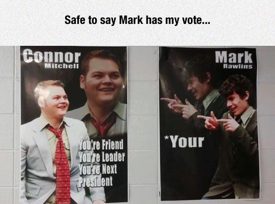 And Mark gets the vote...