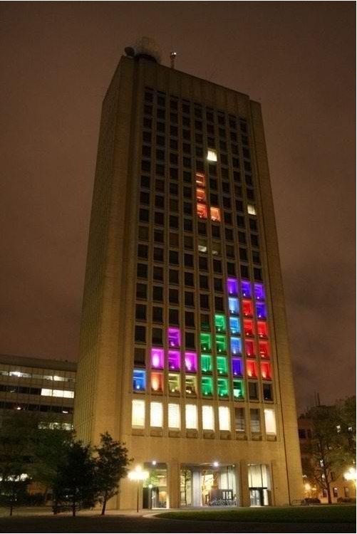 Tetris building.