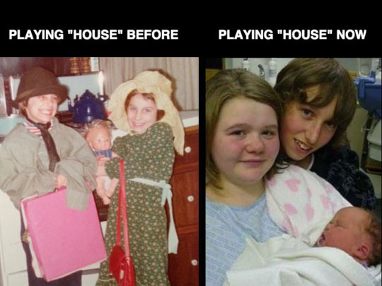 Playing house.