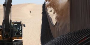 Without daily removal, the US/Mexico border fence in CA would become a sand dune