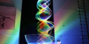 Kinetic light sculptures created by British artist and physicist, Paul Friedlander