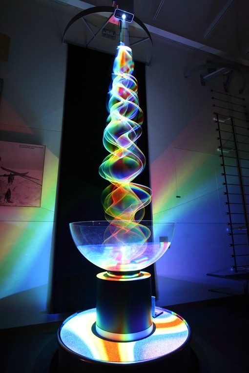 Kinetic light sculptures created by British artist and physicist, Paul Friedlander