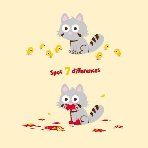 Spot 7 differences.
