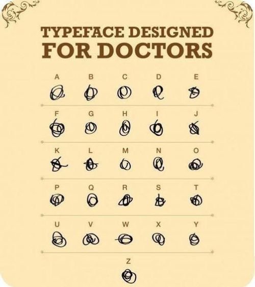 Typeface designed for doctors.